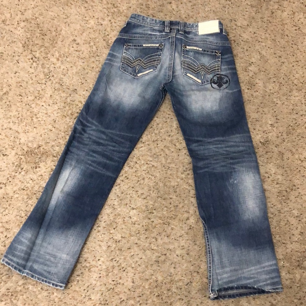 Mens Affliction Distressed Blue jeans 31x31